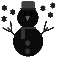 Black Snowman with Snow