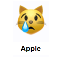Crying Cat Face on Apple iOS