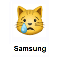 Crying Cat Face on Samsung