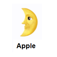 First Quarter Moon Face on Apple iOS