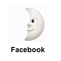 First Quarter Moon Face on Facebook
