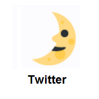 First Quarter Moon Face on Twitter Twemoji