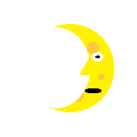 First Quarter Moon Face