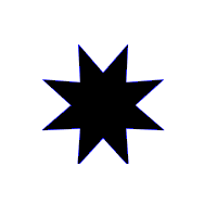 Heavy Eight-Pointed Rectilinear Black Star