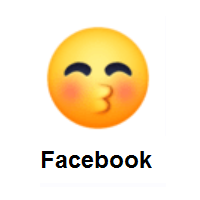 Kissing Face with Closed Eyes on Facebook