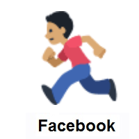 Person Running: Medium Skin Tone on Facebook