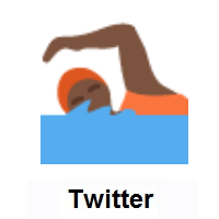 Person Swimming: Dark Skin Tone on Twitter Twemoji