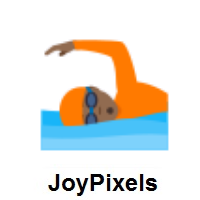 Person Swimming: Medium-Dark Skin Tone on JoyPixels