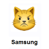 Pouting Cat Face on Samsung