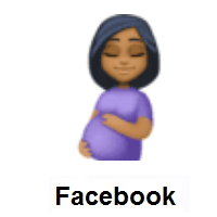 Pregnant Woman: Medium-Dark Skin Tone on Facebook