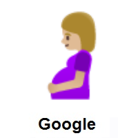 Pregnant Woman: Medium-Light Skin Tone on Google Android