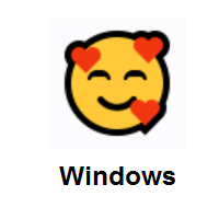Smiling Face With 3 Hearts on Microsoft Windows