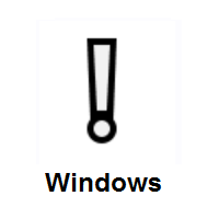 White Exclamation Mark on Microsoft Windows