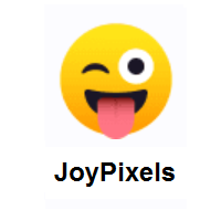 Cunning: Winking Face with Tongue on JoyPixels