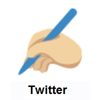 Writing Hand: Medium-Light Skin Tone on Twitter Twemoji