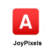 A Button (Blood Type) on JoyPixels