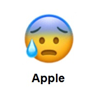 Anxious Face with Sweat on Apple iOS