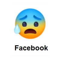 Anxious Face with Sweat on Facebook