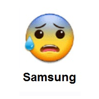 Anxious Face with Sweat on Samsung