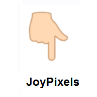Backhand Index Pointing Down: Light Skin Tone on JoyPixels