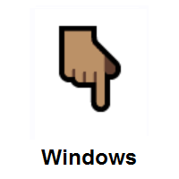 Backhand Index Pointing Down: Medium Skin Tone on Microsoft Windows