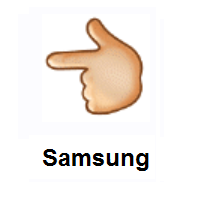 Backhand Index Pointing Left: Medium-Light Skin Tone on Samsung