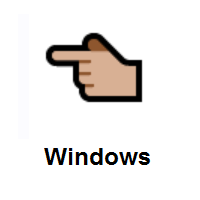 Backhand Index Pointing Left: Medium-Light Skin Tone on Microsoft Windows