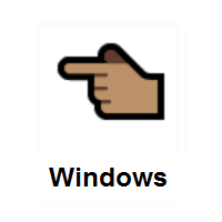 Backhand Index Pointing Left: Medium Skin Tone on Microsoft Windows
