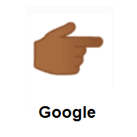 Backhand Index Pointing Right: Medium-Dark Skin Tone on Google Android