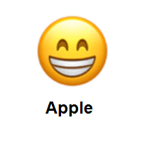 Beaming Face with Smiling Eyes on Apple iOS