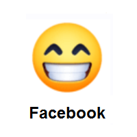 Beaming Face with Smiling Eyes on Facebook