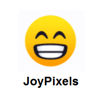 Beaming Face with Smiling Eyes on JoyPixels