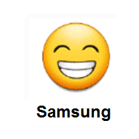 Beaming Face with Smiling Eyes on Samsung