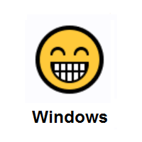 Beaming Face with Smiling Eyes on Microsoft Windows