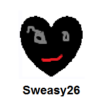 Black Heart Emoji with Face