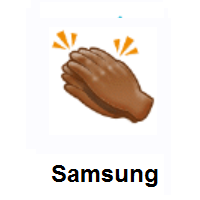 Clapping Hands: Medium-Dark Skin Tone on Samsung