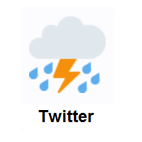 Thundershower: Cloud With Lightning And Rain on Twitter Twemoji