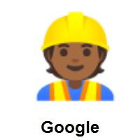 Construction Worker: Medium-Dark Skin Tone on Google Android