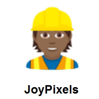 Construction Worker: Medium-Dark Skin Tone on JoyPixels