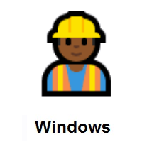 Construction Worker: Medium-Dark Skin Tone on Microsoft Windows