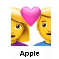 Couple with Heart: Woman, Man on Apple iOS