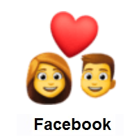 Couple with Heart: Woman, Man on Facebook
