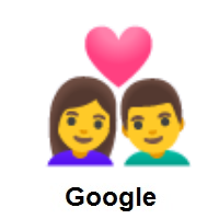Couple with Heart: Woman, Man on Google Android