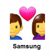 Couple with Heart: Woman, Man on Samsung