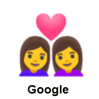 Couple with Heart: Woman, Woman on Google Android