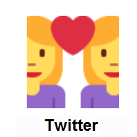 Couple with Heart: Woman, Woman on Twitter Twemoji