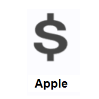 Dollar Sign on Apple iOS