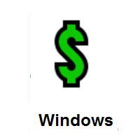 Dollar Sign on Microsoft Windows