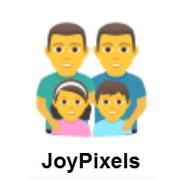 Family: Man, Man, Girl, Boy on JoyPixels