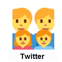 Family: Man, Man, Girl, Boy on Twitter Twemoji
